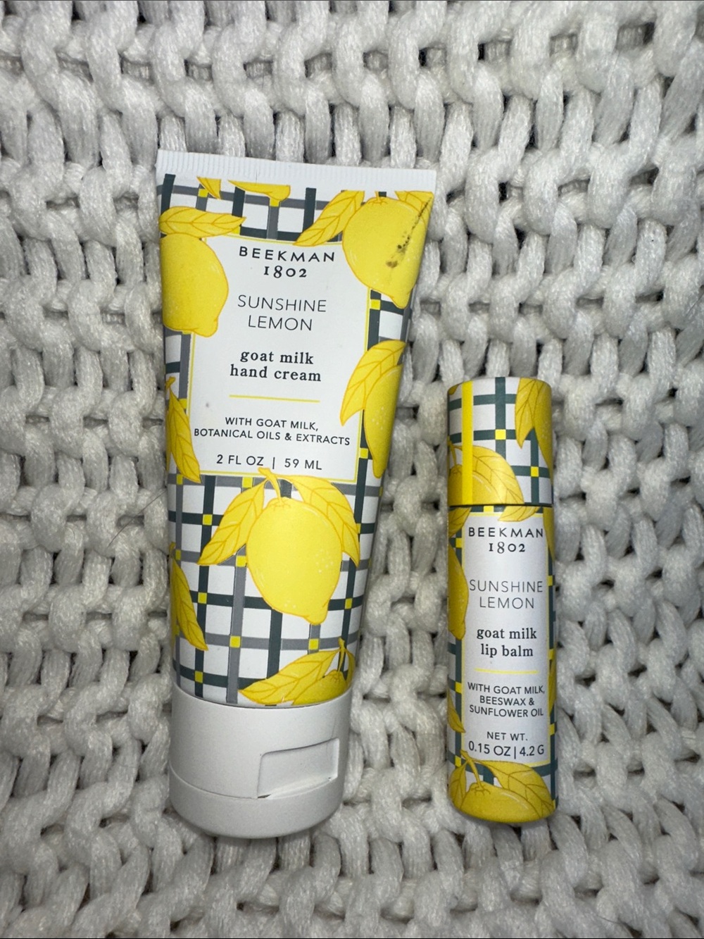 Beekman 1802 Sunshine Lemon Goat Milk Hand Cream & Lip Balm Duo